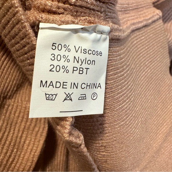 NWT ANRABESS Pink Khaki Oversized Button Up Cardigan Sweater Size Small - Picture 7 of 7